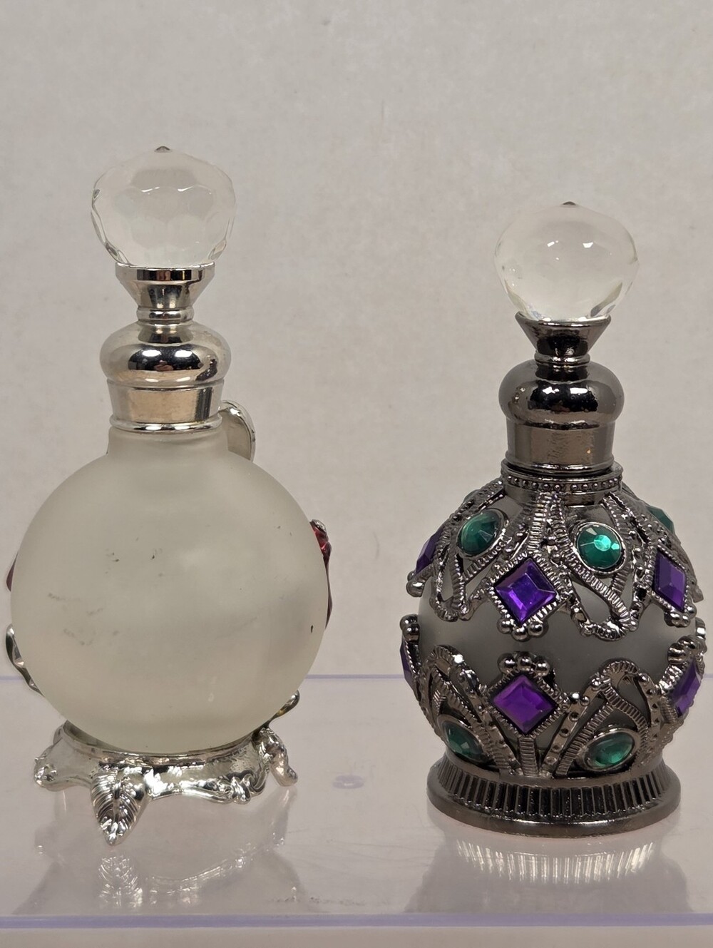 ANTIQUE STYLE EMPTY PERFUME VIAL REFILLABLE DROPPER ESSENTIAL OIL GLASS BOTTLES - Picture 2 of 5
